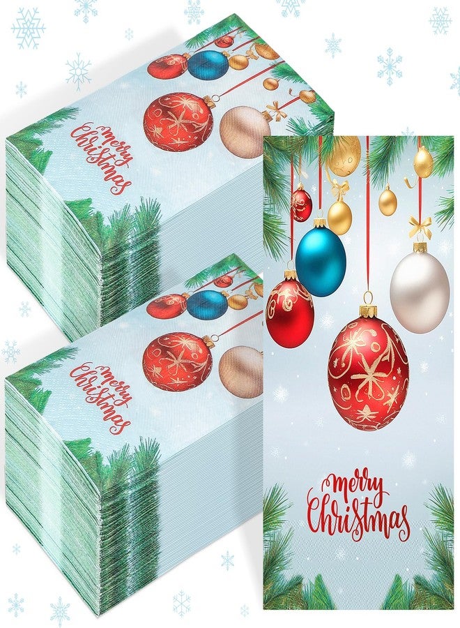 Jollidecor 170 Christmas Paper Napkins, 3-ply Disposable Christmas Napkins Hanging Balls Decorative Elegant Guest Hand Towels for Dinning Table Bathroom Kitchen Cocktail Party Decor - Image 1